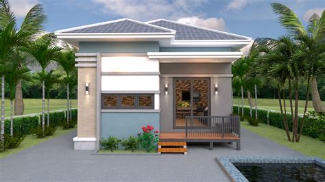 House Design 10x10 With 3 Bedrooms Hip Roof House Plans 3d