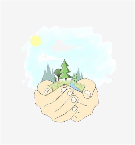 Hand Holding Tree Decoration Illustration, Hand Holding Trees, Green ...