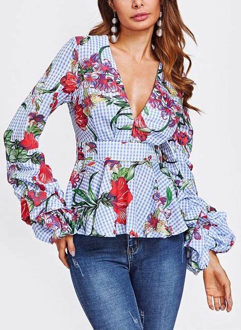 Trendy Blue Puff Sleeve Top In 2020 Clothes Trendy Tops Blouse Designs