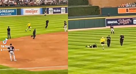 Detroit Tigers Fan Evades Security Rushing The Field