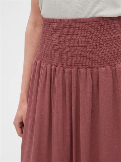 Smocked Waist Midi Skirt Gap