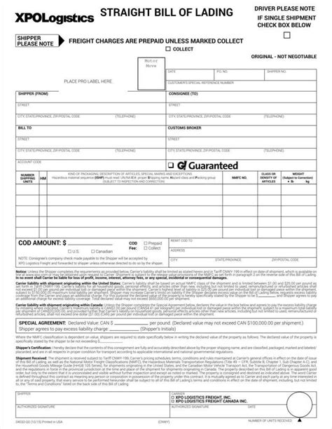 Bill of Lading Template | Free Word Templates