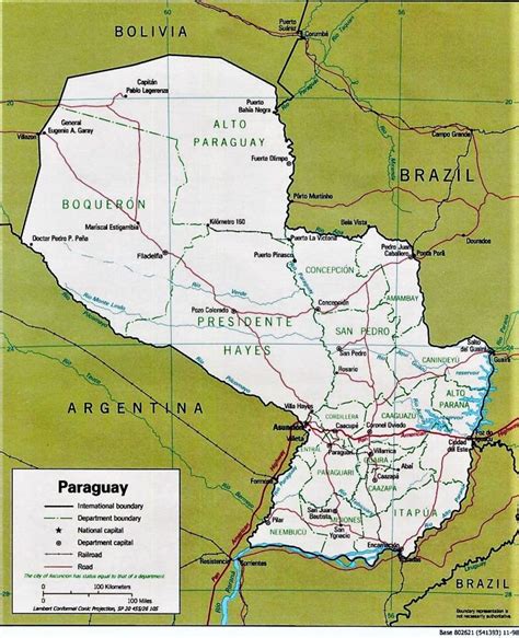 Mapa De Paraguay Pol Tico F Sico Grande Para Imprimir