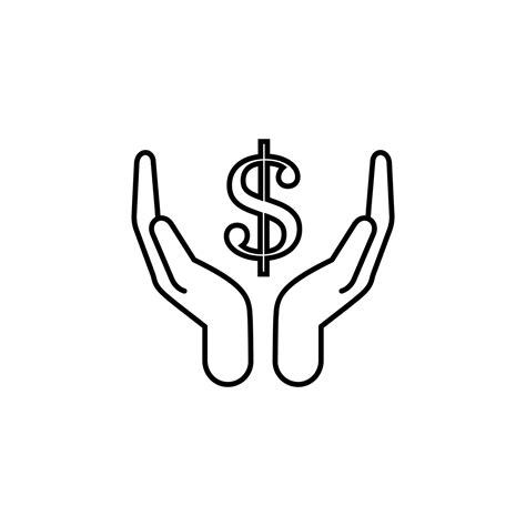 money in hand line vector icon illustration 23246533 Vector Art at Vecteezy