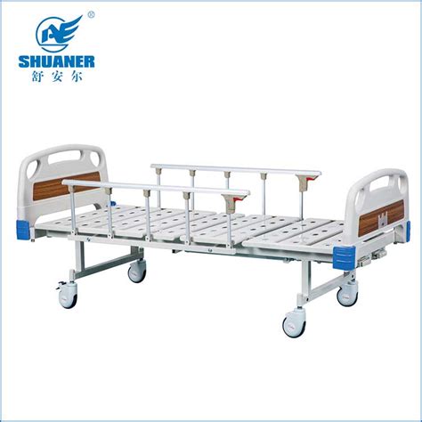 China Three Function Manual Medical Bed With Four Luxurious Abs Side