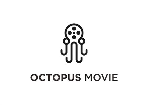 Film Oktopus Logo Design Vektor Illustration Premium Vektor