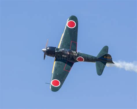 Mitsubishi A6m Zero Aircraft In Flight Editorial Stock Image Image