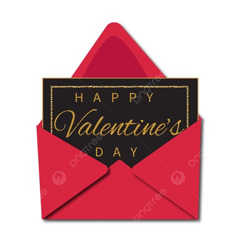 Valentines Day Greeting Card With Envelope Greetings Png Clipart