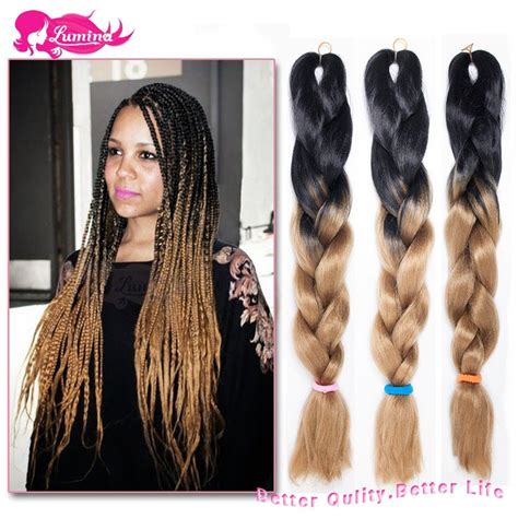 Buy Blackbrown Two Tone Kanekalon Jumbo Braid 10pcs Ombre Expression