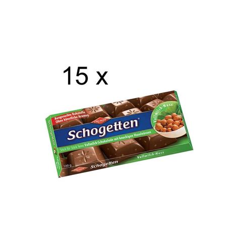 Schogetten Vollmilch Nuss Schokolade 15x 100g Tafel