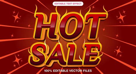 Premium Vector Super Red Hot Sale Editable Text Effect Template Style