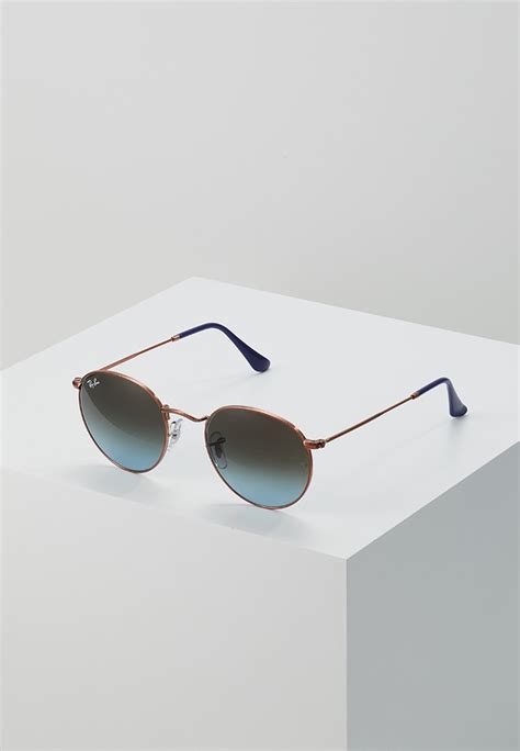 Ray Ban Round Metal Unisex Sunglasses Blue Gradient Brownblue