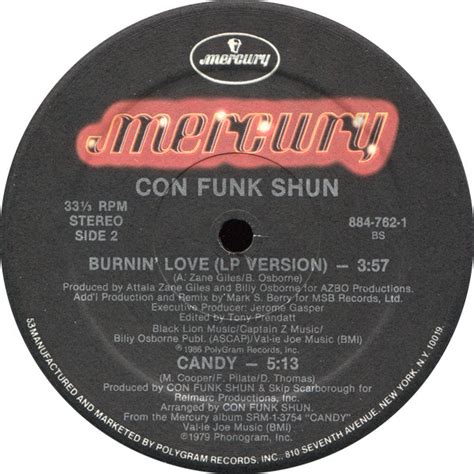 Con Funk Shun Burnin Love Candy 12 Groovaholiks Records