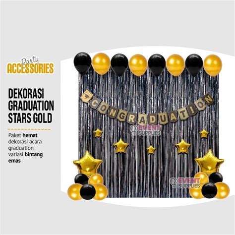 Jual Paket Kombo Dekorasi Happy Graduation Kelulusan Foil Star Party