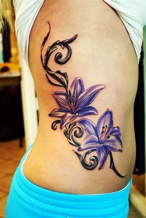 Purple Lily Flower Tattoos