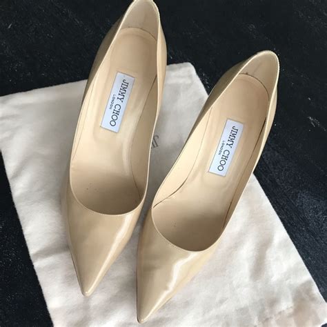 Jimmy Choo Shoes Jimmy Choo Abel Nude Patent Leather Heels Poshmark