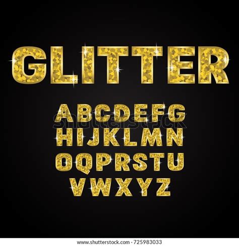 Gold Glitter Alphabet Fonts Vector Illustration Stock Vector Royalty