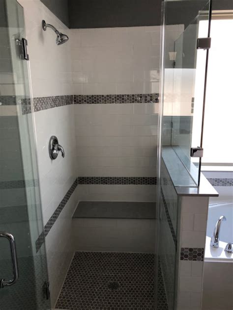 Walk In Shower Remodel Project Contemporain Salle De Bain Houston