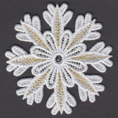 Fsl Golden Snowflake X Embroidery Designs Crochet Motif