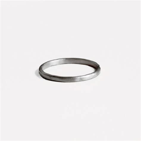 Half Flat Misha Ring Ruthenium Plated Silver - Susi Cala Jewelry