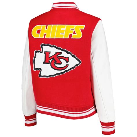 Nfl Woolleather Kansas City Chiefs Varsity Mash Up Red And White