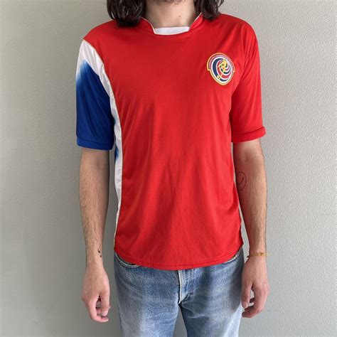 Costa Rica Soccer Jersey great red and blue soccer... - Depop