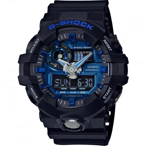 Casio G Shock Mens Alarm Blue Digi Analog Dial Watch