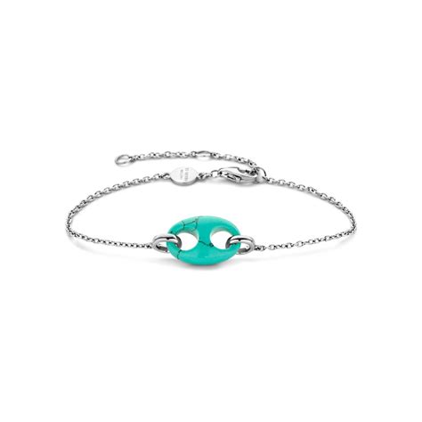 Achat Bracelet Ti Sento en argent plaqué platine et turquoise