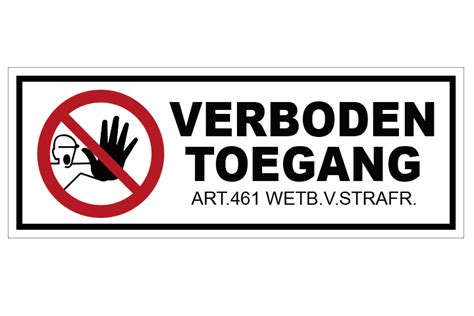 Verboden Toegang Sticker Wit