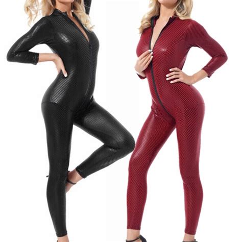 Sexy Womens Bodysuit G String Catsuits Patent Leather Jumpsuit Leotard Nightclub Ebay