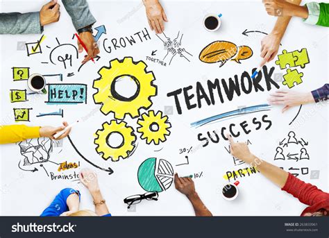 Teamwork Team Together Collaboration Meeting Brainstorming Stock Photo