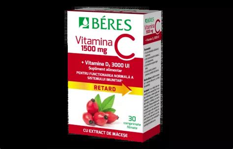 Vitamina C 1500 Mg Comprimat Filmat RETARD Vitamina D3 30