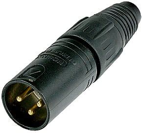 Neutrik NC3MX B XLR Cable Connector 3 Pole Male Metal Gold Reverb