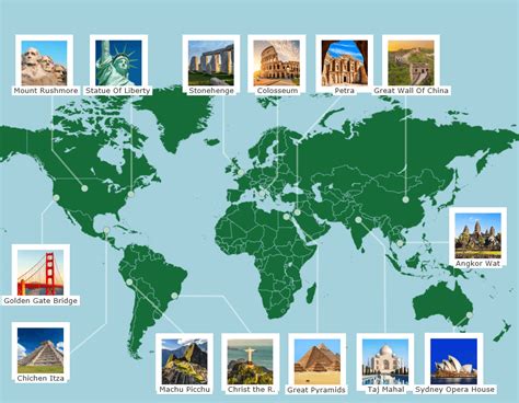 World Map With Landmarks