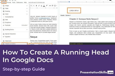 How To Create A Running Head In Google Docs Presentationskills Me