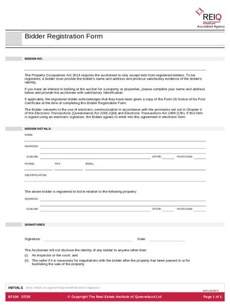 Fillable Online Fillable Online Bidder Registration Form Hinternoosa