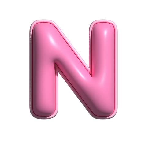 Letter N Pink Alphabet Glossy Png