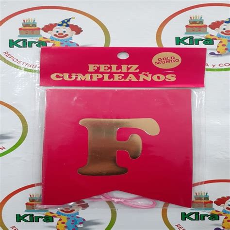 Banderin Feliz CumpleaÑos Magenta Kira Repostería Cotillón