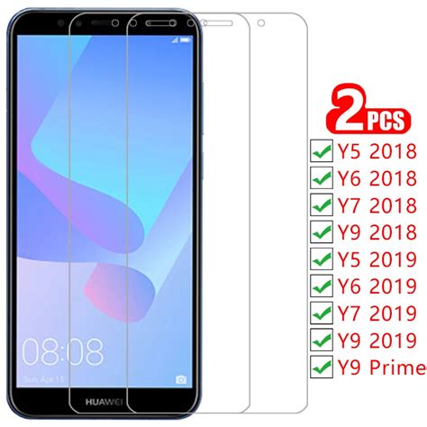 Vidro Temperado Para Huawei Y5 Lite Y6 Y7 Pro Y9 Prime 2019 2018 Capa