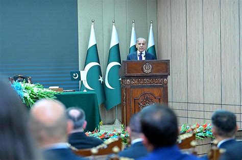 Prime Minister Muhammad Shehbaz Sharif Addresses A Joint Press Stakeout