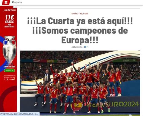 Las reacciones de la prensa en la cuarta Eurocopa de España Marca