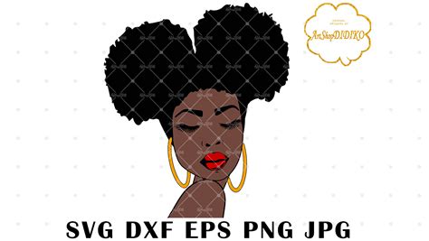 Afro Woman Two Puffs Svg African American Svg Didiko Designs