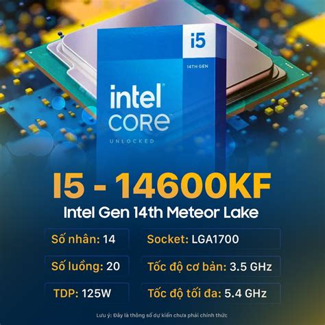 Bộ Vi Xử Lý Cpu I5 Intel Gen 14 14600k I5 14600kf I7 14700k I7 14700kf Bảo Hành Chính Hãng