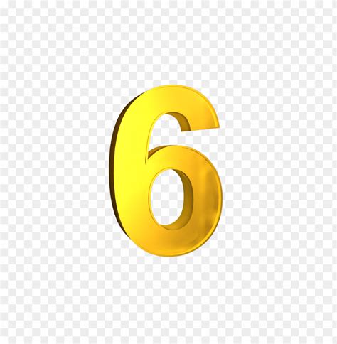 Six 6 3d Numbers Gold Png Image With Transparent Background Toppng