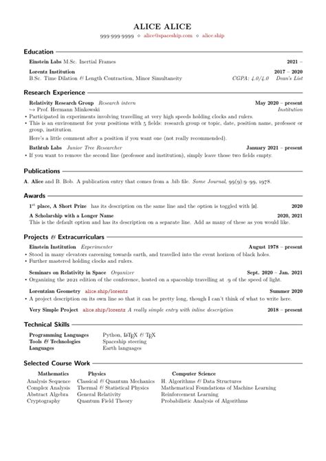 Overleaf Cv Template Academic