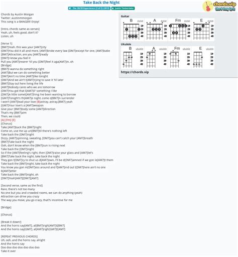 Chord Take Back The Night Justin Timberlake Tab Song Lyric Sheet