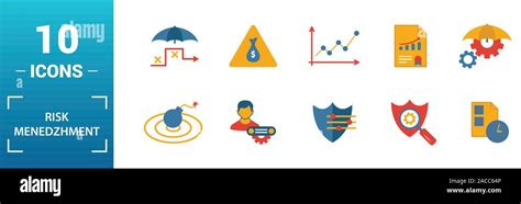 Risk Management Icon Set Include Creative Elements Risk Management