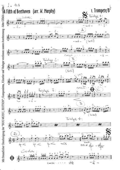 A Fifth Of Beethoven (arr. Zeller-Elsässer Dieter) Sheet Music | Walter ...