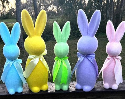 Flocked Bunny Flocked Bunny Easter Rabbit Wreath Attachment