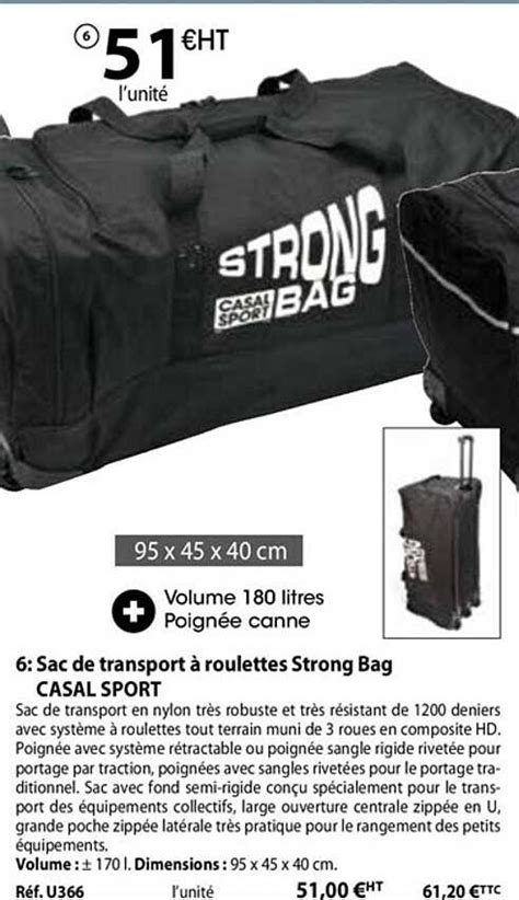 Promo Sac De Transport Roulettes Strong Bag Casal Sport Chez Casal